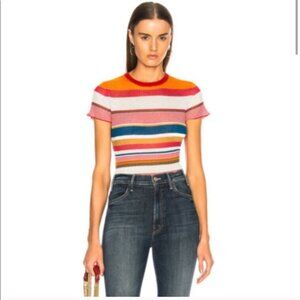 rag & bone Katie Metallic Stripe Short Sleeve Tee Size S